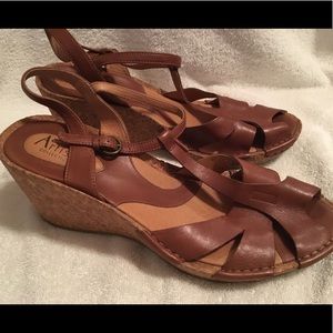 Clarks Artisan Collection Brown Leather Wedge